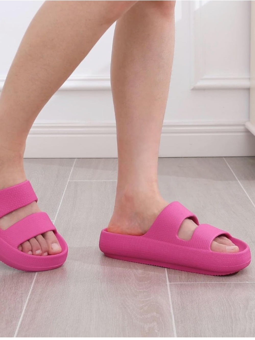 Recovery Pillow Cloud Slides, Arch Support (Plantar Fasciitis) Pink, Size 8-8.5